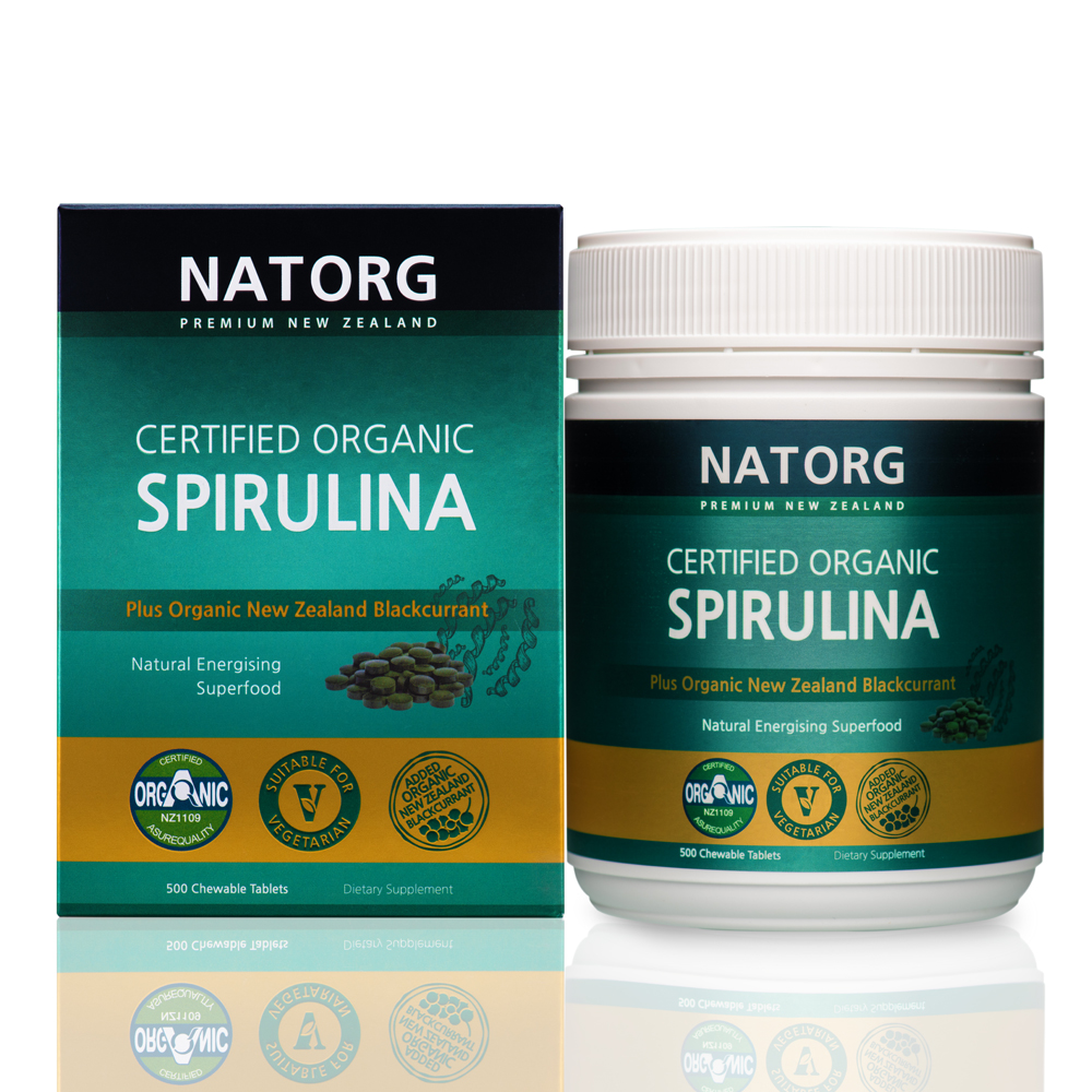 Certificated Organic Spirulina Plus NZ Blackcurrant 500Tabs